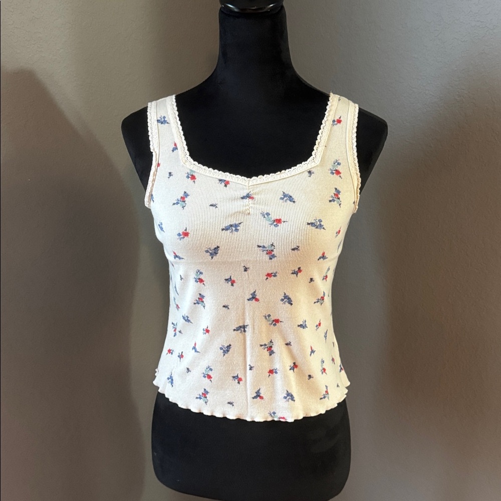 Old Navy Floral Camisole in Cream and Pink